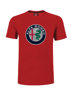 T-shirt Alfa Romeo bianca con logo a colori bianca/rossa-4