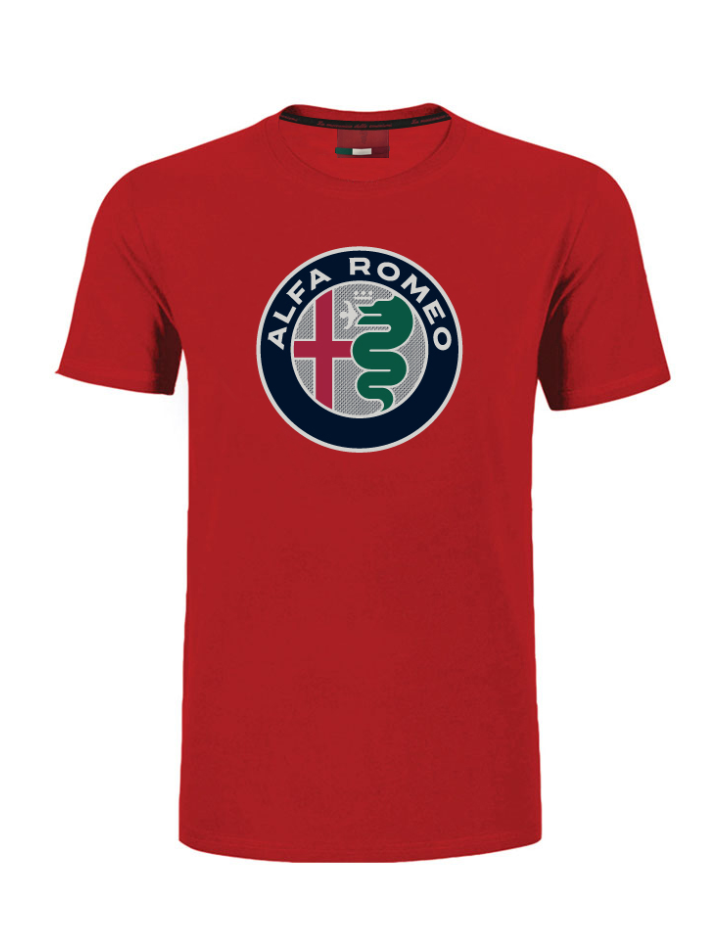 T-shirt Alfa Romeo bianca con logo a colori bianca/rossa-4