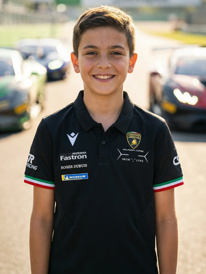 Polo Bambino Automobili Lamborghini Squadra Corse LMDH 2024/25 Nero-1
