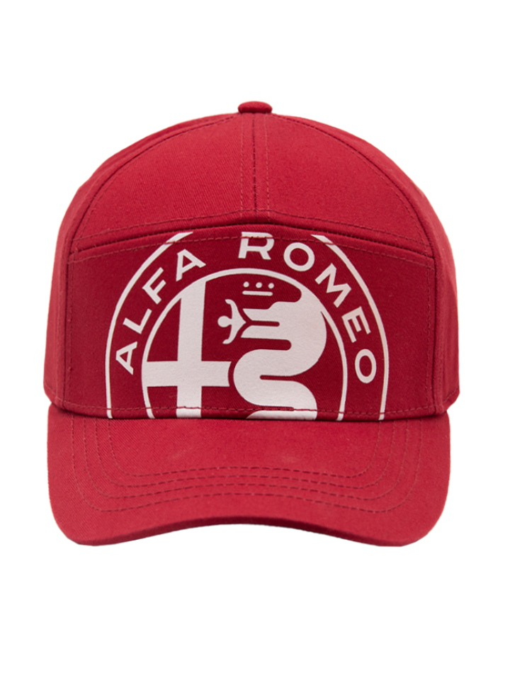Alfa Romeo Berretto Rosso da uomo con logo grande plastificato