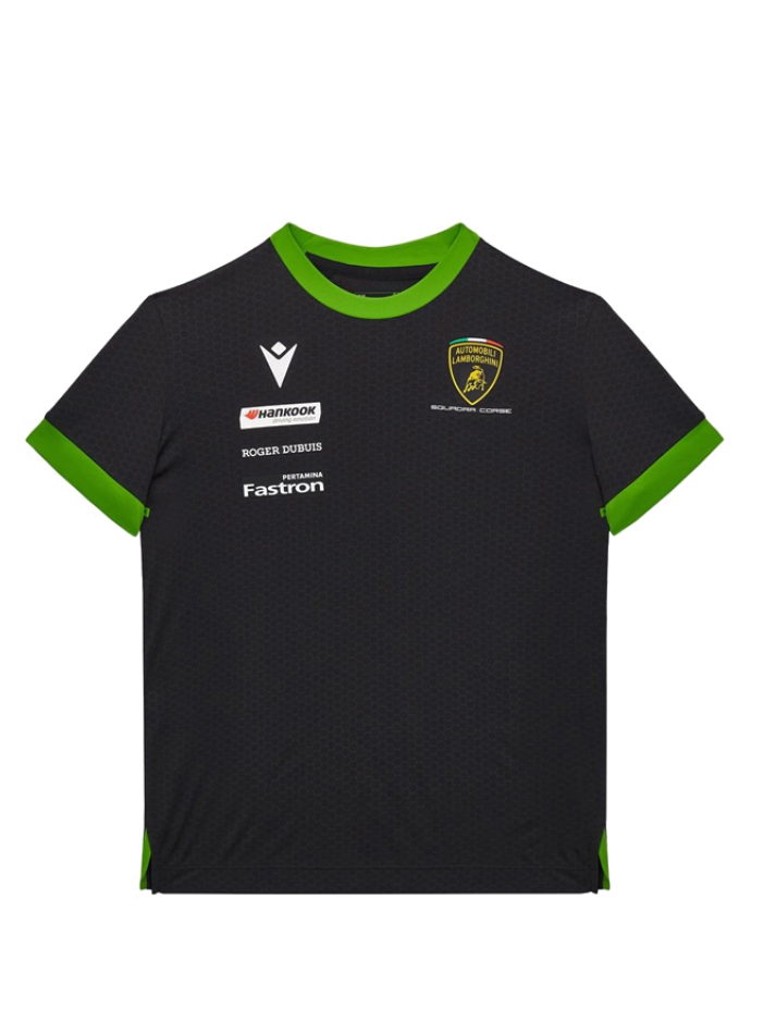 Maglietta Bambino Automobili Lamborghini Squadra Corse 2024/25 Nero/Verde