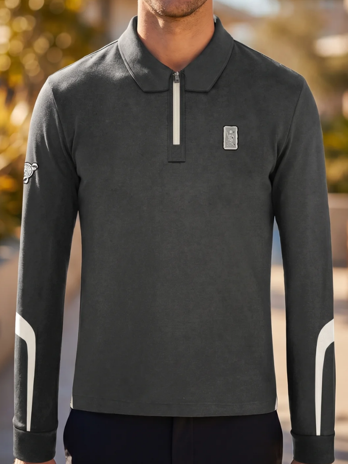 Maserati Polo manica lunga da uomo sleeve gray