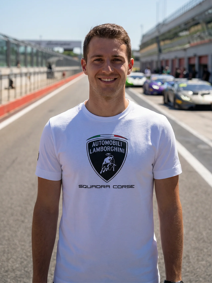 T-shirt Automobili Lamborghini Squadra Corse SPORTSWEAR Bianco
