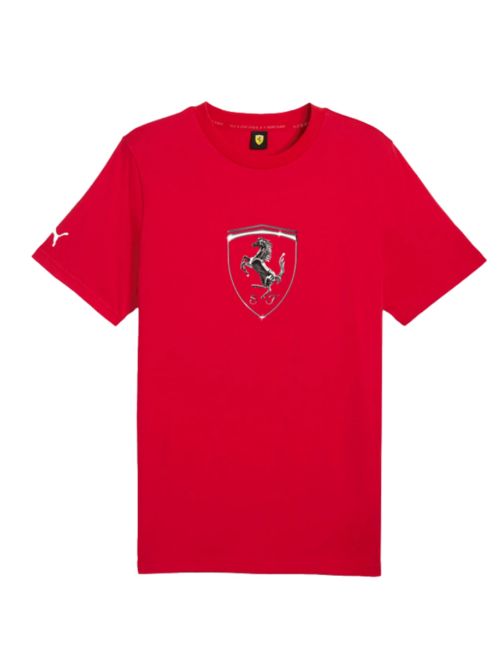 Ferrari t-shirt Race uomo rossa con scudetto argentato-2