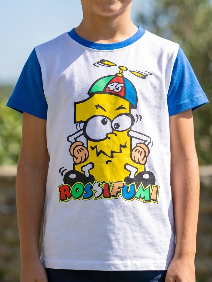 T-shirt Valentino Rossi VR46 Heritage Bianca Bambino “Rossifumo”-1
