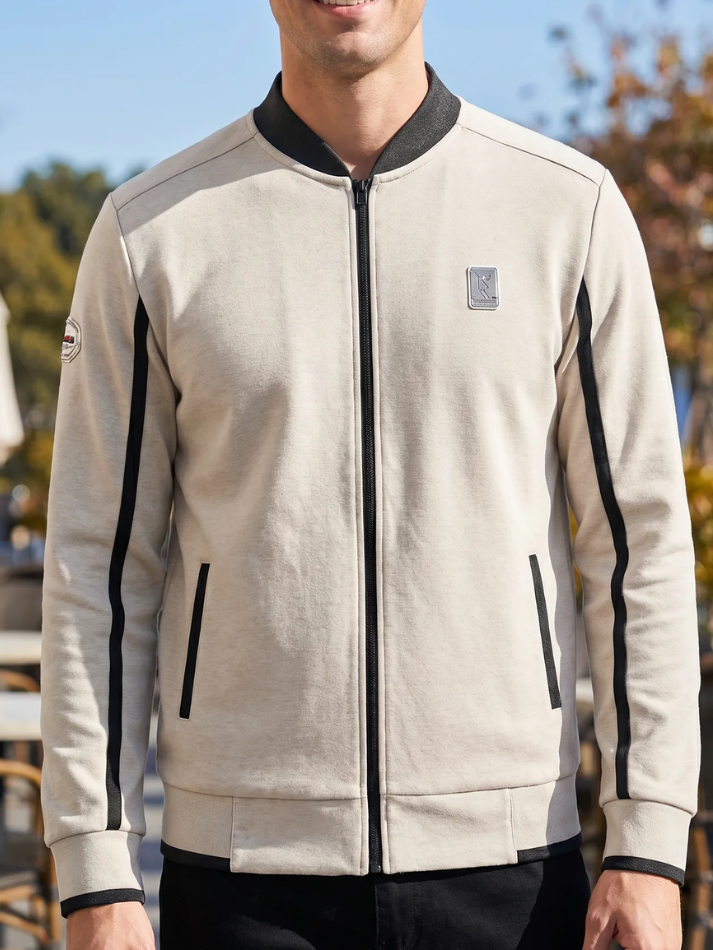 Maserati Polo manica lunga da uomo full zip white