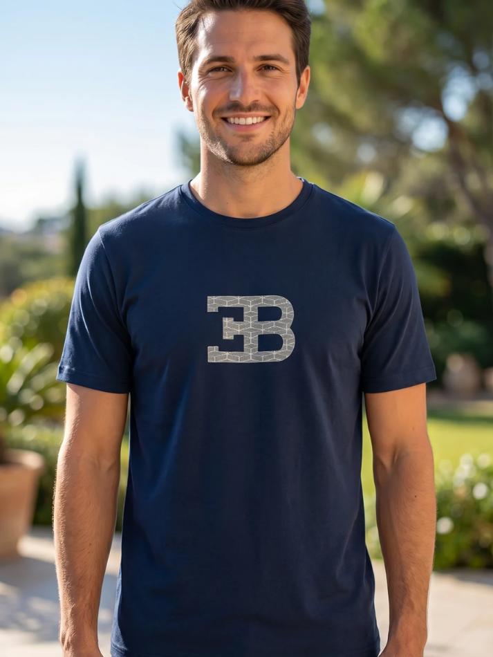 Bugatti T-shirt uomo Blu con logo EB-1