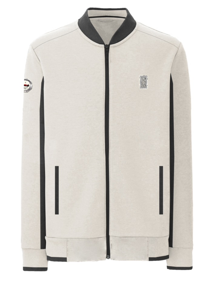 Maserati Polo manica lunga da uomo full zip white
