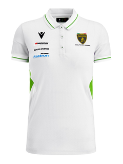 Polo Donna Automobili Lamborghini Squadra Corse 2024/25 Bianco/Verde-2