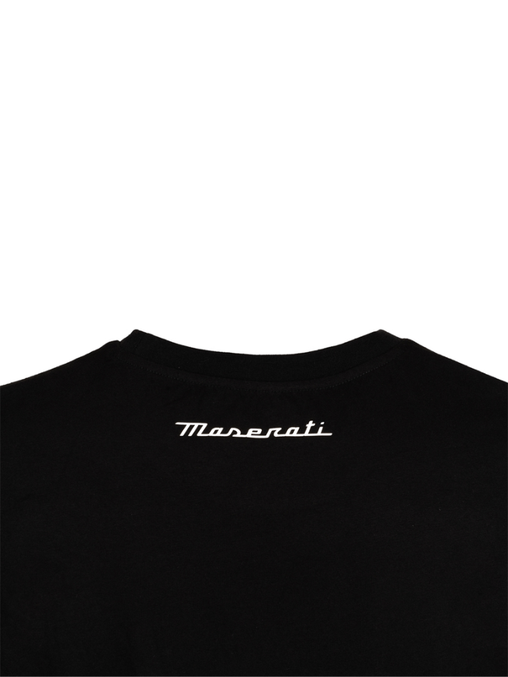 Maserati T-shirt Nera Tridente Grande in Gomma-3