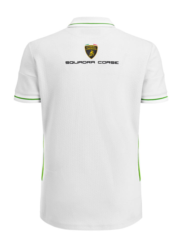 Polo Donna Automobili Lamborghini Squadra Corse 2024/25 Bianco/Verde-3