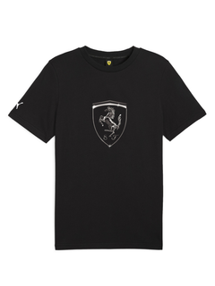 Ferrari t-shirt Race uomo nera con scudetto argentato-2