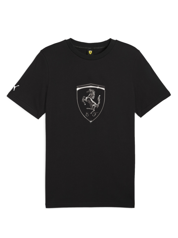 Ferrari t-shirt Race uomo nera con scudetto argentato-2