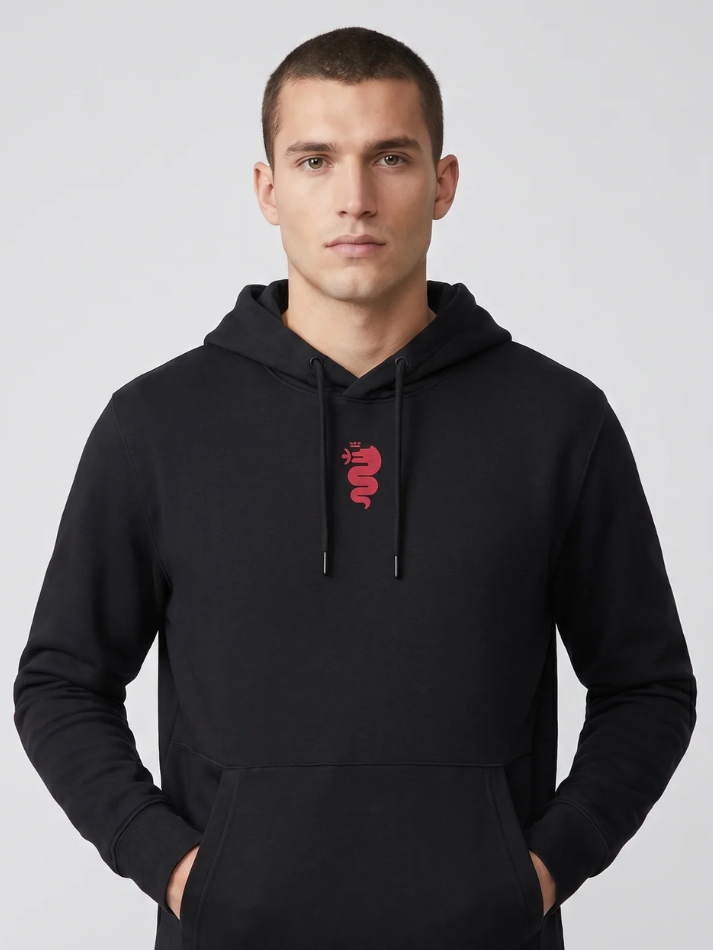 Felpa con cappuccio da uomo Alfa Romeo Rossa/Nera con logo-1