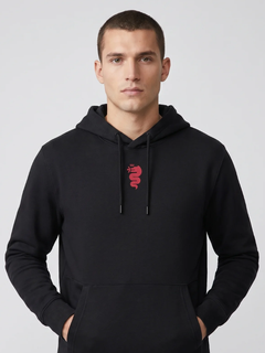 Felpa con cappuccio da uomo Alfa Romeo Rossa/Nera con logo-1