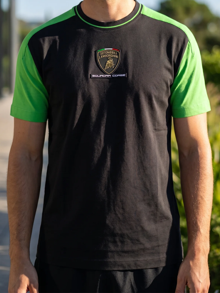 Maglietta Uomo Lamborghini Squadra Corse SPORTSWEAR 2026/27 Nero/Verde