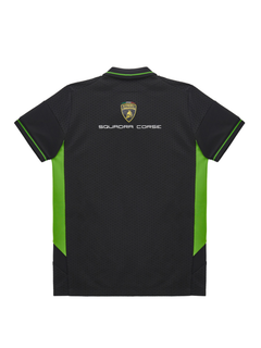 Polo Bambino Automobili Lamborghini Squadra Corse 2024/25 Nero/Verde-3