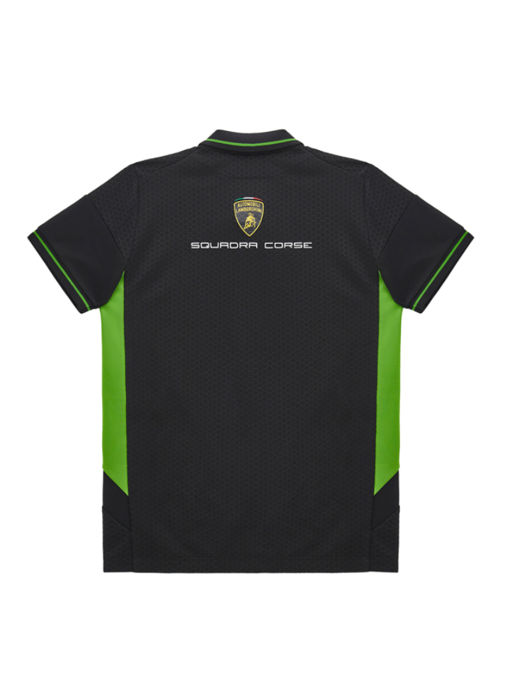 Polo Bambino Automobili Lamborghini Squadra Corse 2024/25 Nero/Verde-3