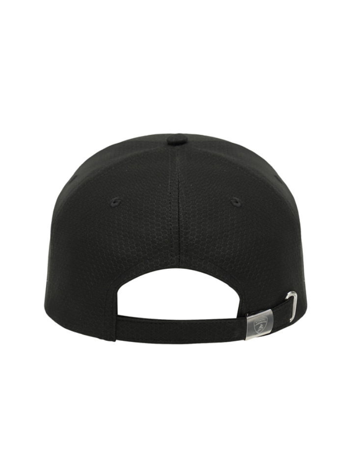 Cappellino Bambino Automobili Lamborghini Squadra Corse Nero con Banda Italiana-3