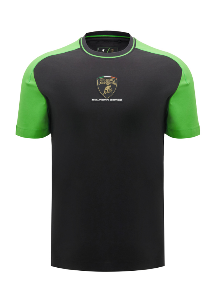 Maglietta Uomo Lamborghini Squadra Corse SPORTSWEAR 2026/27 Nero/Verde-2