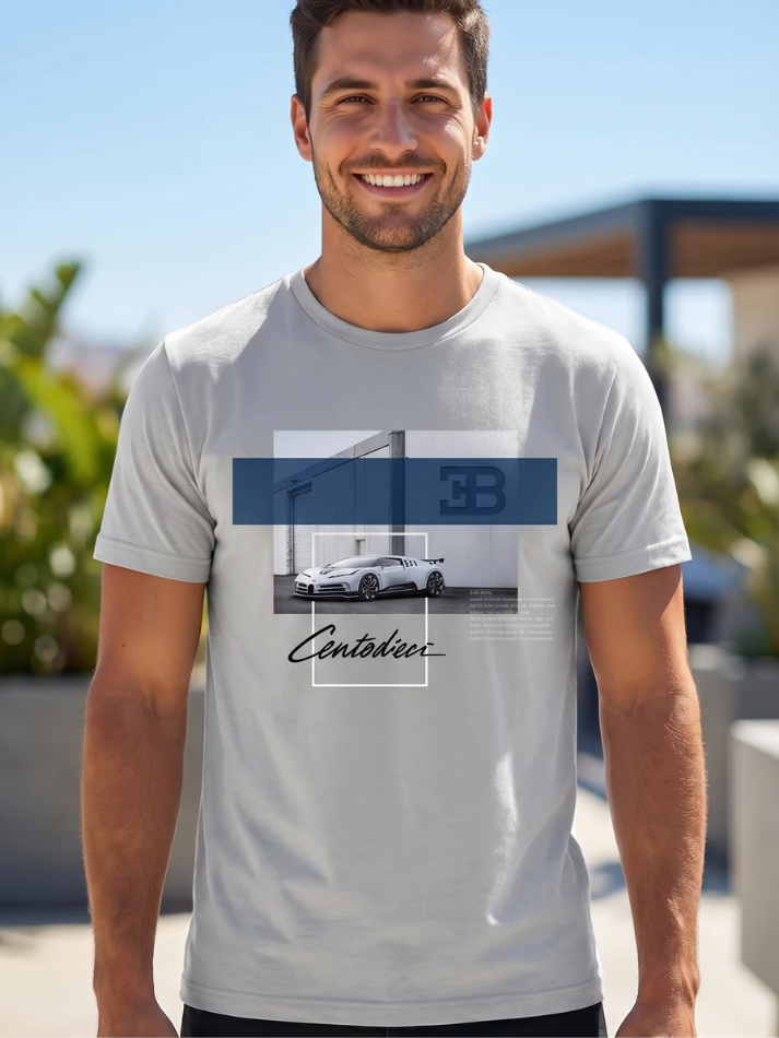 Bugatti T-shirt uomo Centodieci con grafica