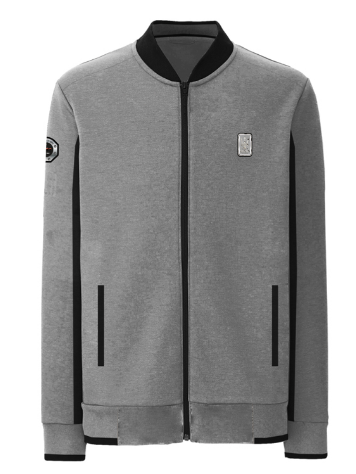 Maserati Polo manica lunga da uomo full zip gray
