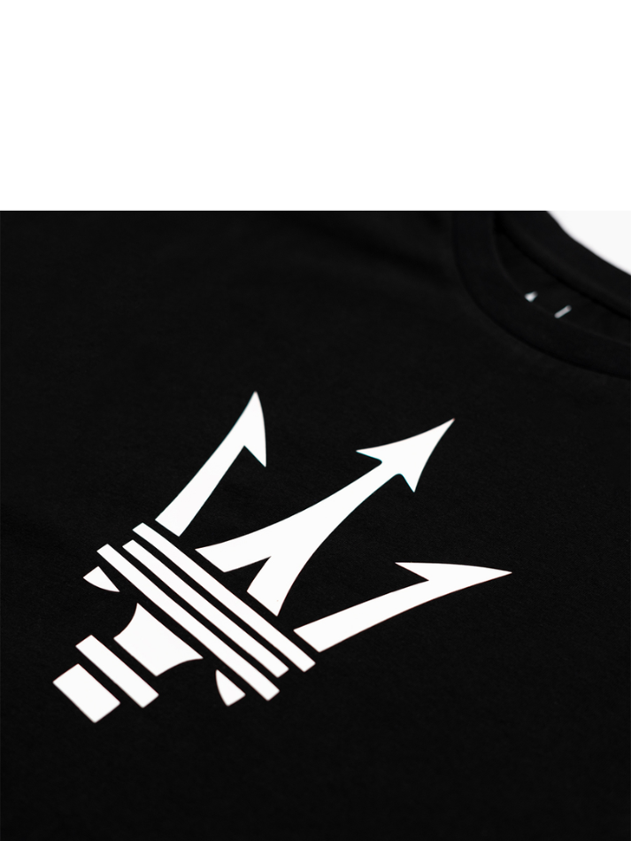 Maserati T-shirt Nera Tridente Grande in Gomma-4
