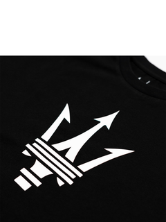 Maserati T-shirt Nera Tridente Grande in Gomma-4