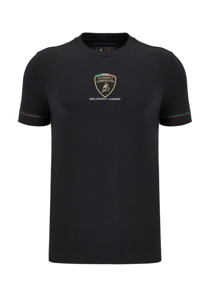 Polo Tricolore Automobili Lamborghini Squadra Corse SPORTSWEAR Nero bandiera IT