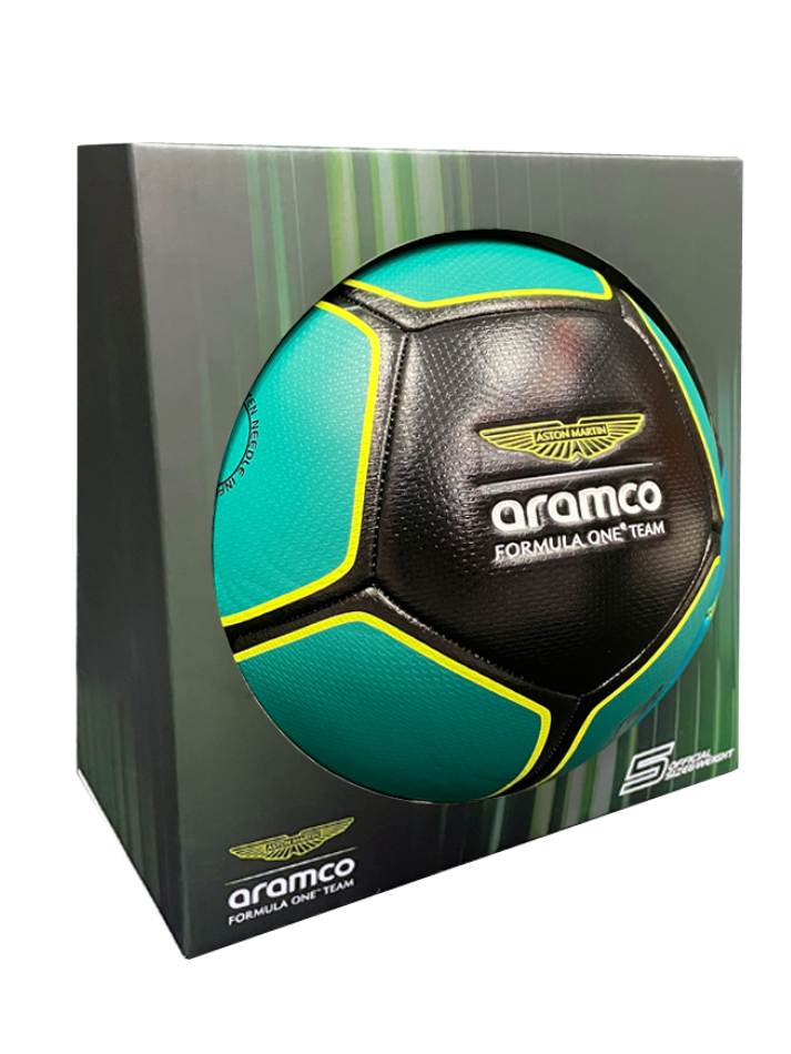 Pallone da calcio Aston Martin Aramco F1 Team Soccer Ball misura #5 green/black-3