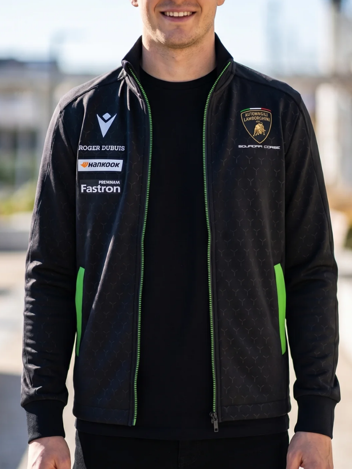 Felpa Zip Uomo Lamborghini Squadra Corse Super Trofeo 2026/27 Nero/Verde-1