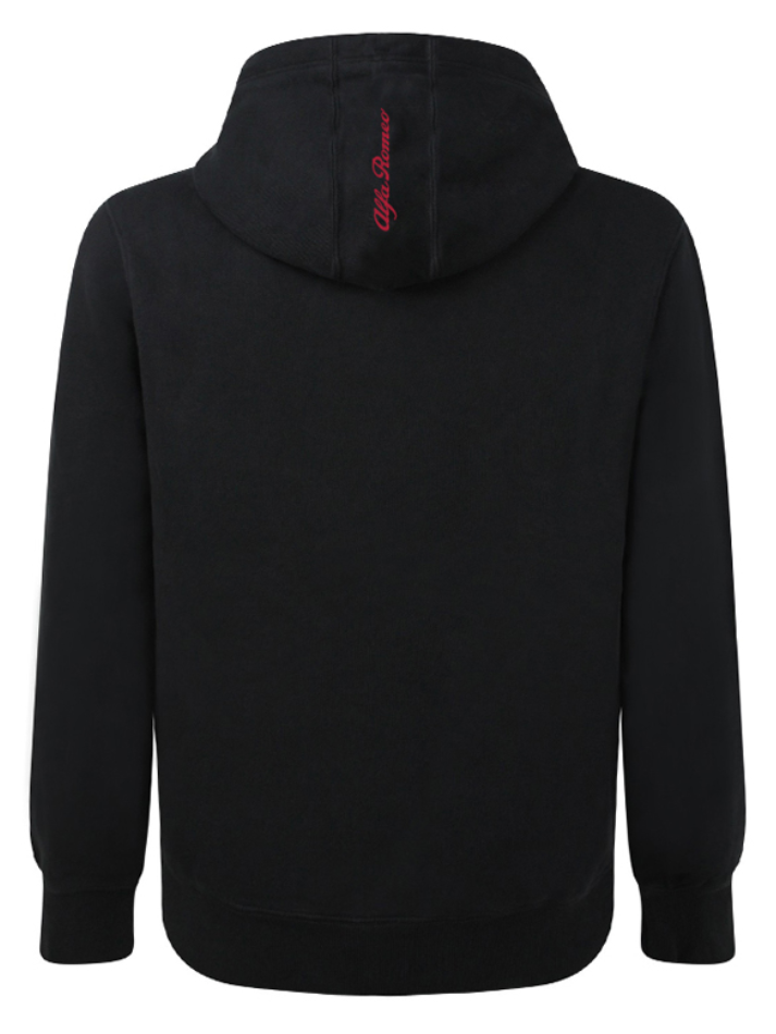 Felpa con cappuccio da uomo Alfa Romeo Rossa/Nera con logo-3