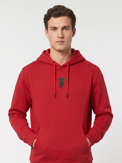 Felpa con cappuccio da uomo Alfa Romeo Rossa/Nera con logo-4