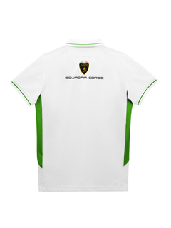 Polo Bambino Automobili Lamborghini Squadra Corse 2024/25 Bianco/Verde-3