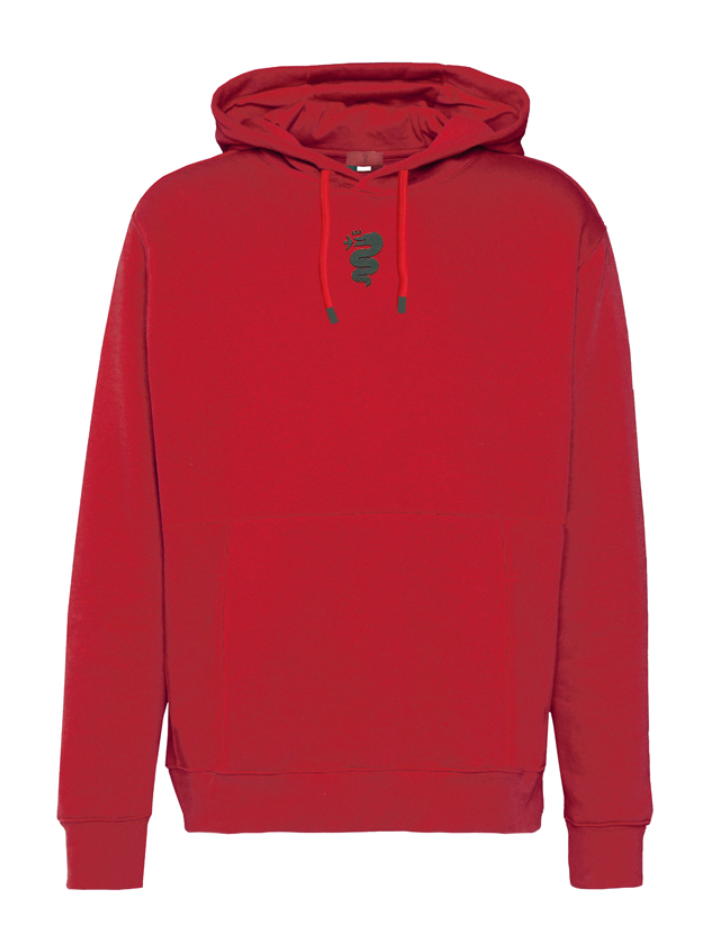 Felpa con cappuccio da uomo Alfa Romeo Rossa/Nera con logo-5