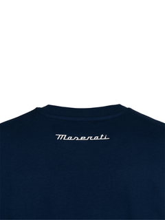Maserati T-shirt Blu Navy Tridente Grande in Gomma-3
