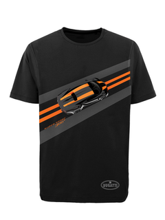 Bugatti T-shirt uomo Nera con grafica arancio-1