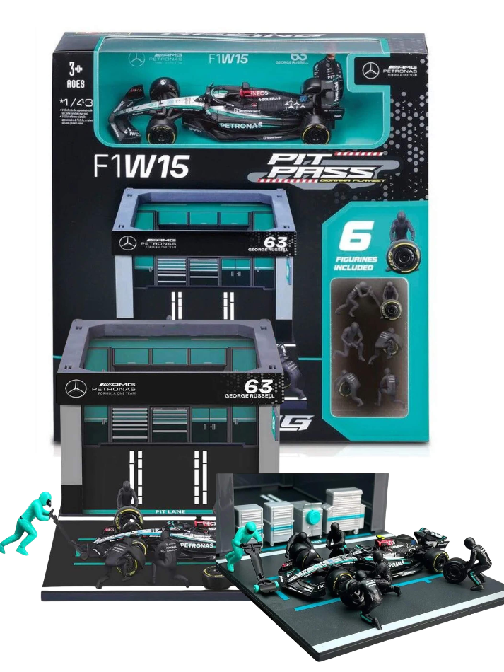 Modellino Box garage 1:43 MERCEDES AMG  - F1 W15 GARAGE BOX#63 RUSSELL-1