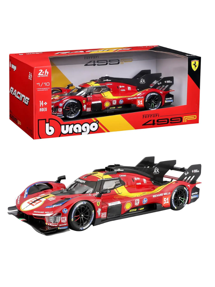 Modellino auto Burago 1:18 FERRARI 499P #51  CALADO/GIOVINAZZI/PIERGUIDI Winner 24H Le Mans 2023