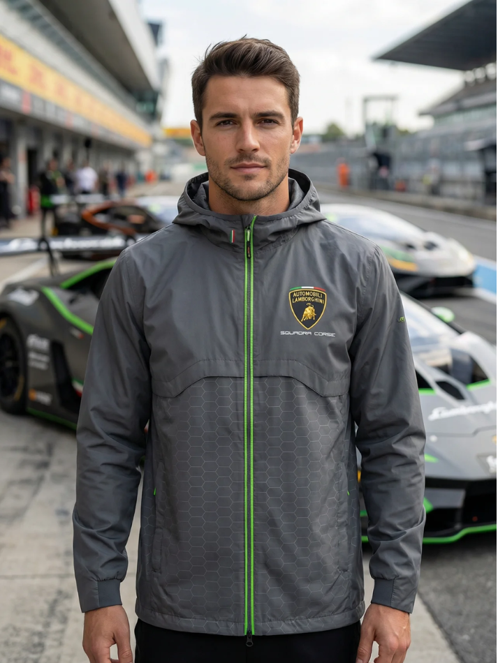 Giacca Leggera Automobili Lamborghini Squadra Corse Grigia-1