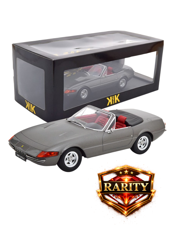 Modellino auto KK Ferrari 365 GTS Daytona Spider Serie 2 1971 grey metal in scala 1:18-1