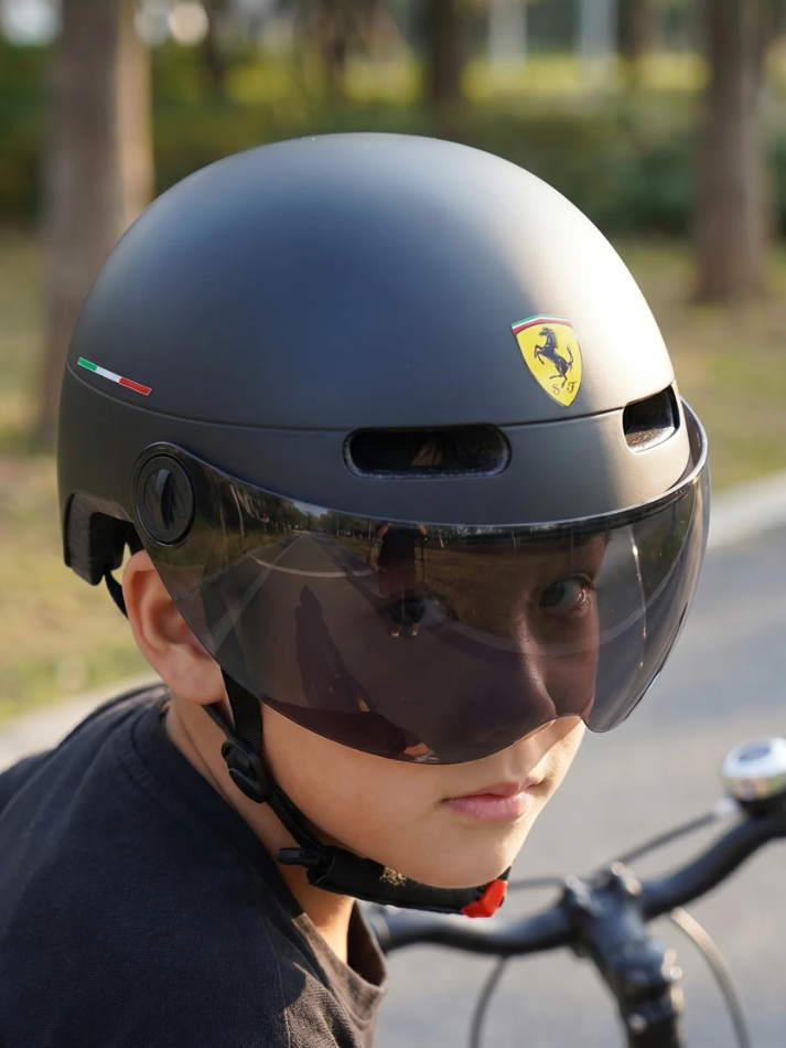 Caschetto per bicicletta da bambino Scuderia Ferrari Nero-1