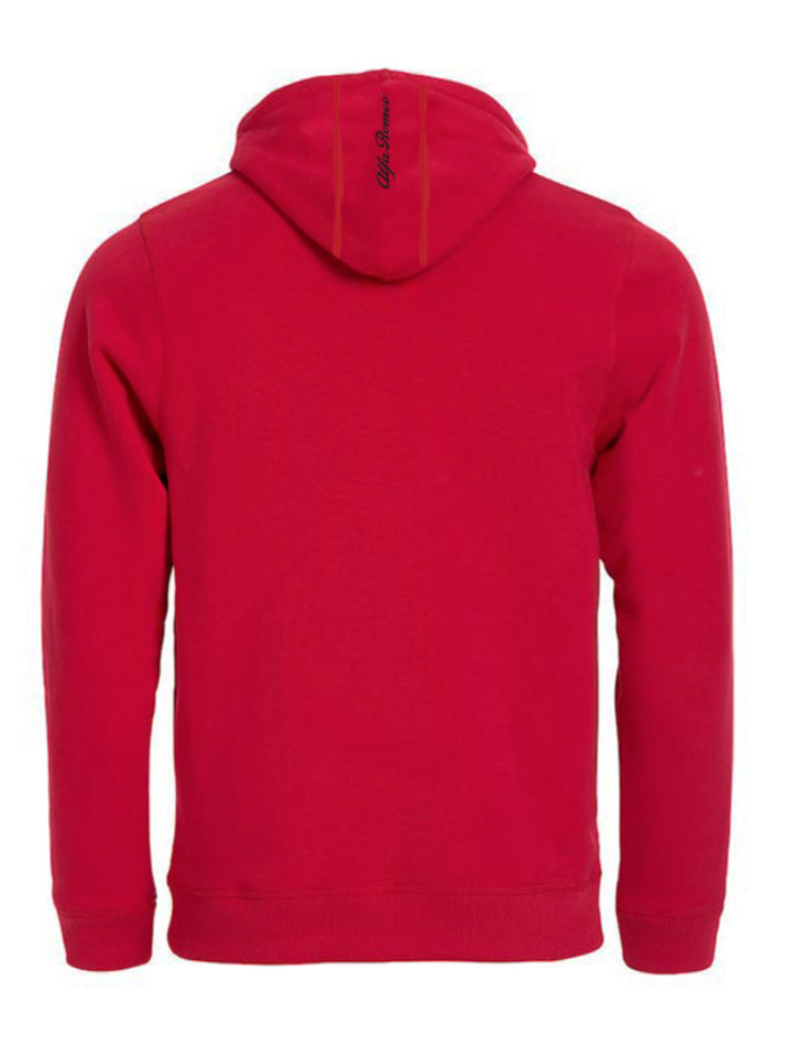 Felpa con cappuccio da uomo Alfa Romeo Rossa/Nera con logo-6