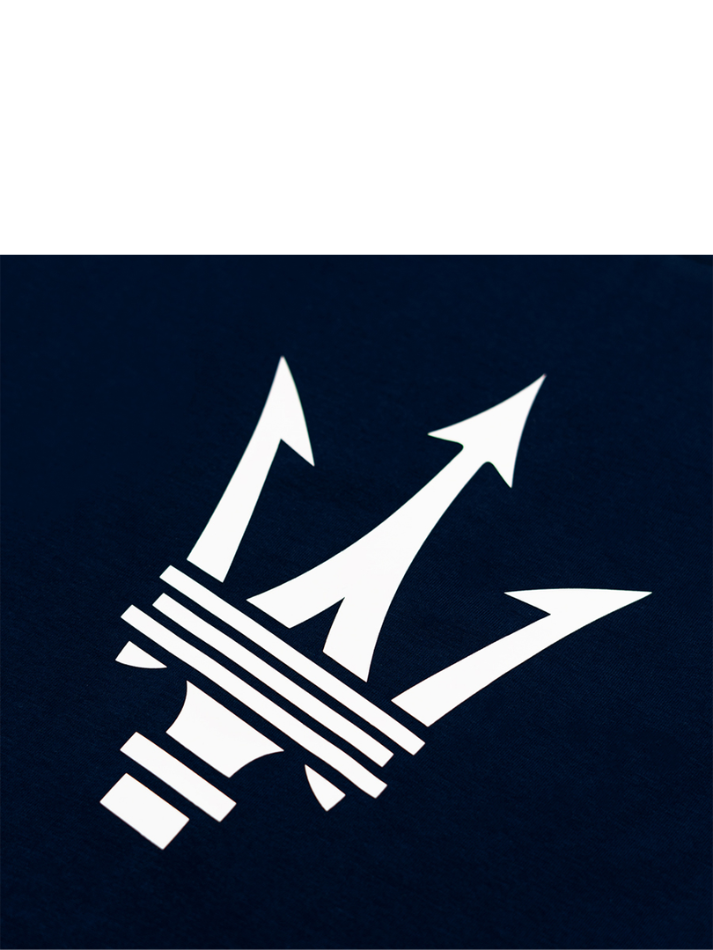 Maserati T-shirt Blu Navy Tridente-4