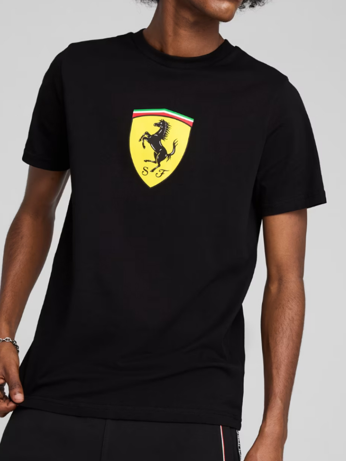 Ferrari t-shirt Race uomo nera con scudetto-1