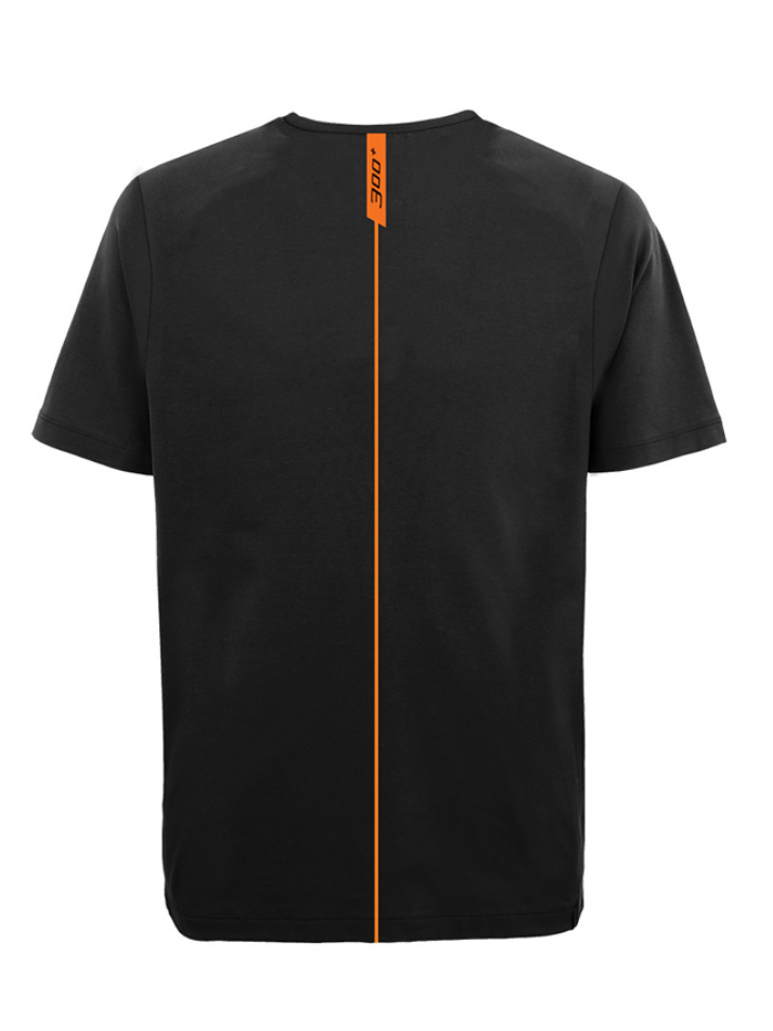 Bugatti T-shirt uomo Nera con grafica arancio