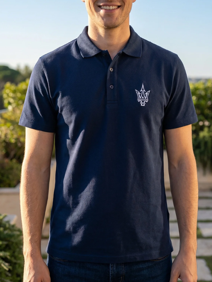 Maserati Polo Blu Navy Tridente-1