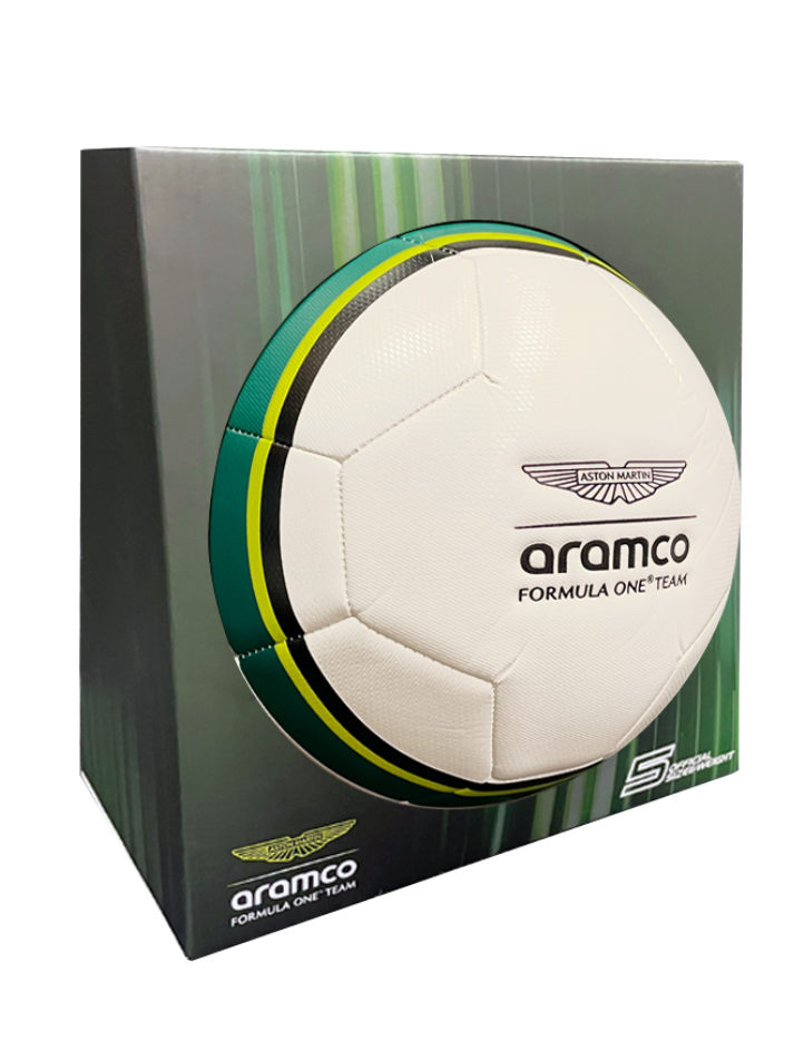 Pallone da calcio Aston Martin Aramco F1 Team Soccer Ball misura #5 Bianco-4