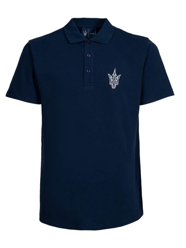 Maserati Polo Blu Navy Tridente
