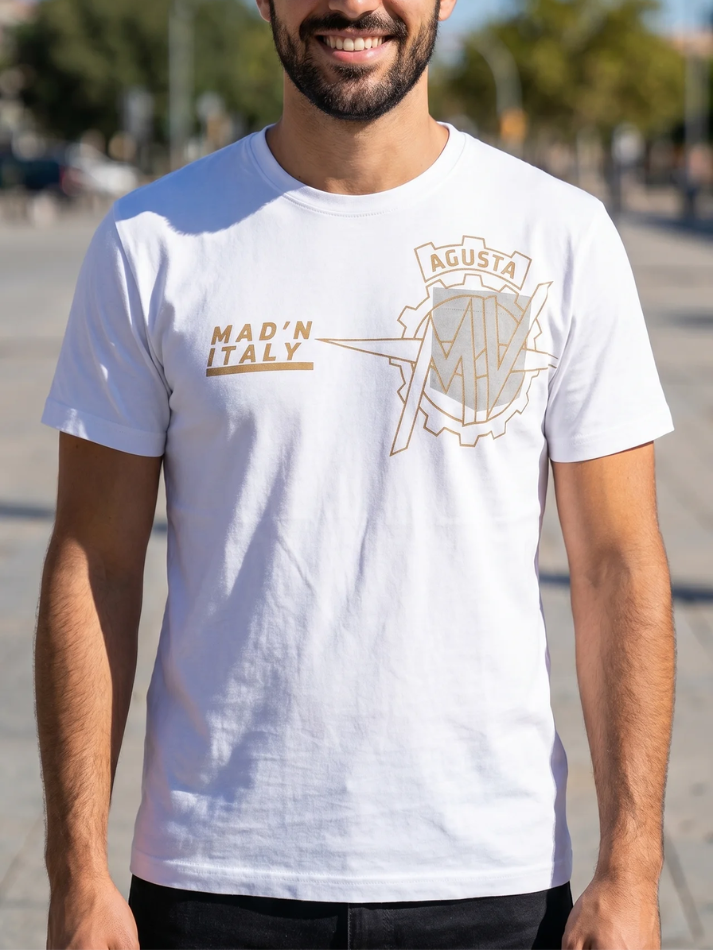 MV Agusta T-Shirt Girocollo Bianco-1